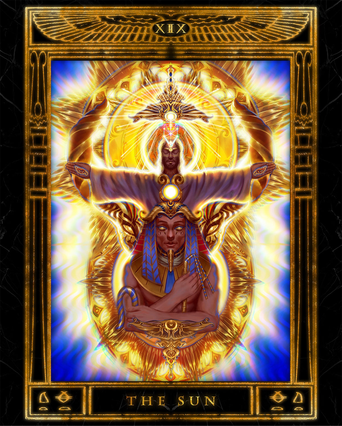 The Sun, Atu XIX, from The New Aeon Tarot by Jake Kobrin